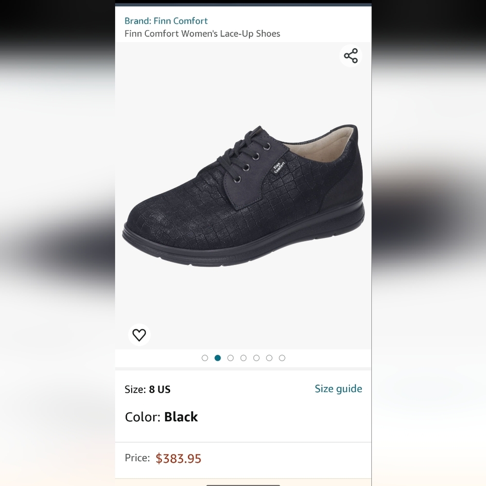 FINN COMFORT Leather Shoes  Orthopedic Support Black women's Eu size 42